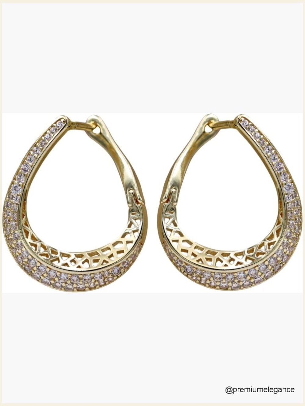 Gold Plated Flower Dangle Earrings, Hypoallergenic CZ Drop Earrings, Elegant